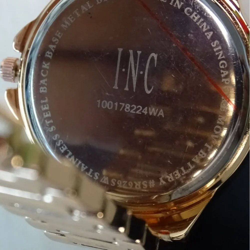 Gold-Tone INC Unisex Watch With Genuine Diamond Accent & Stainless Steel Band